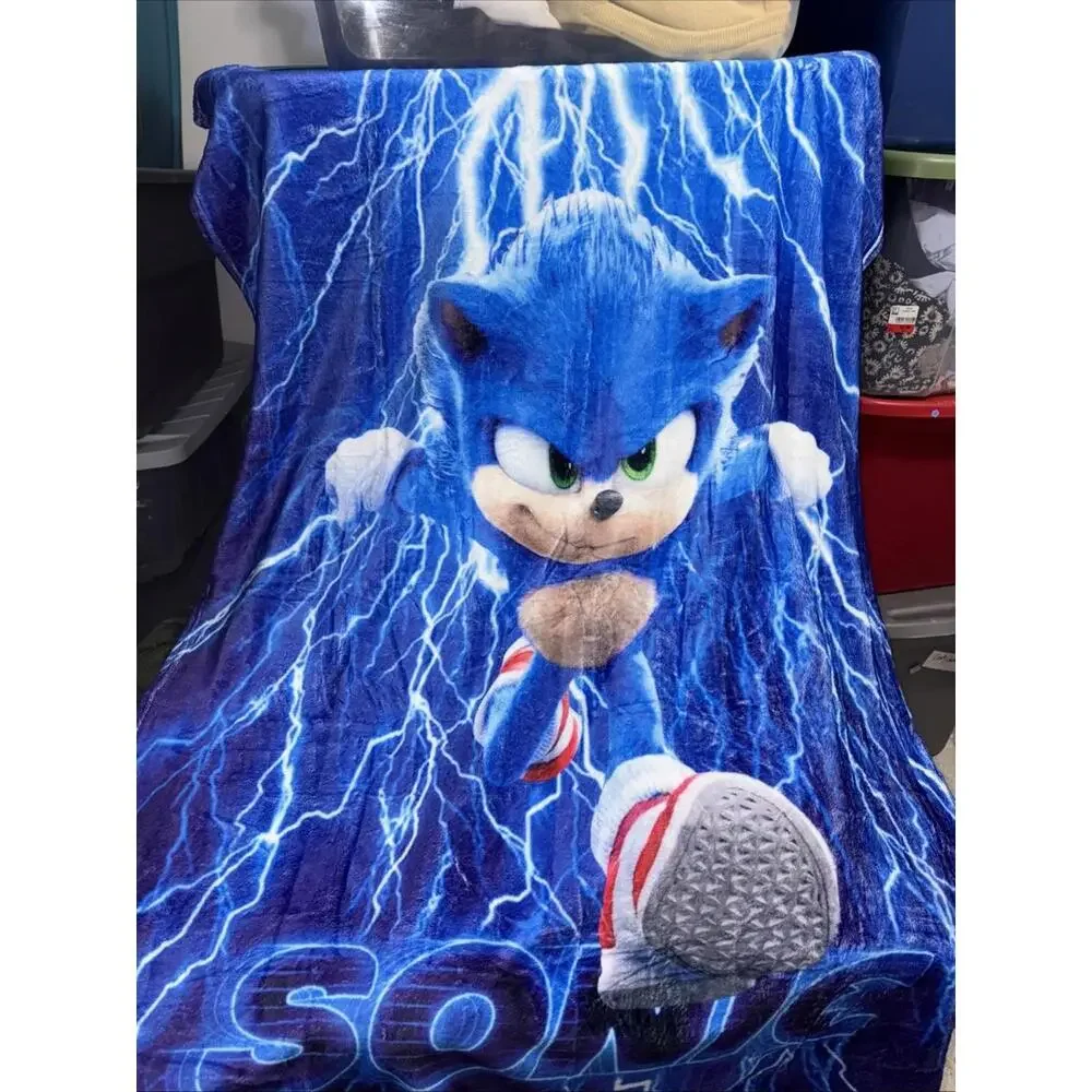 New Sonic Blanket Throw Soft Warm And Ready‎ For Gift Giving 57”x24”